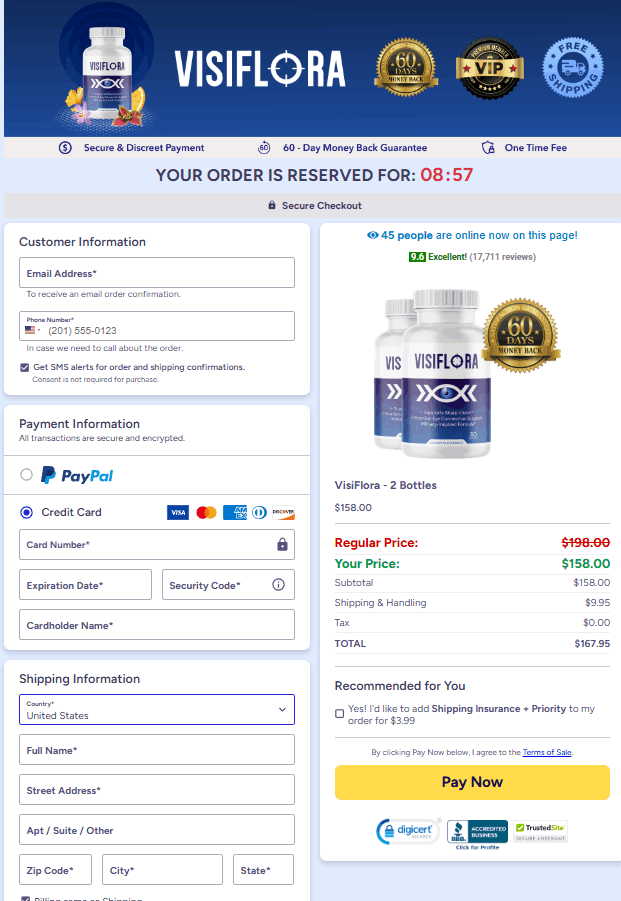  VisiFlora-checkout-page